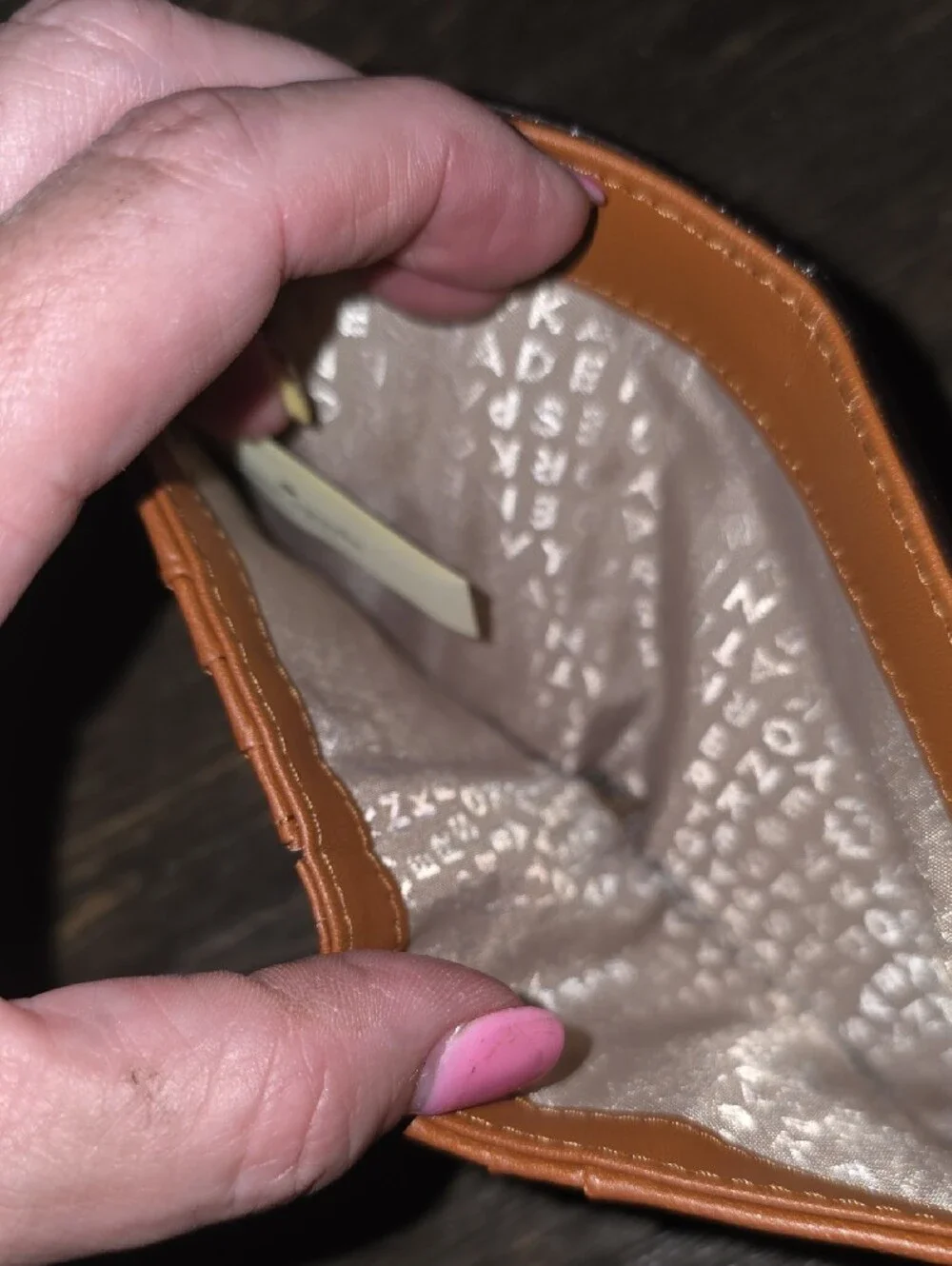 Kate Spade Pebbled Leather  Wallet in Cognac